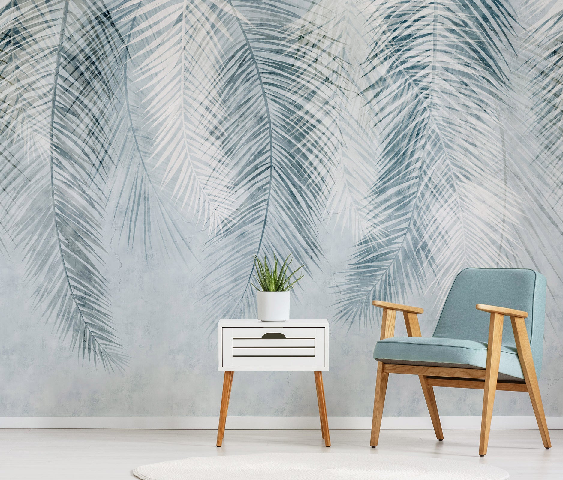 Hanging Palm Leaf Mural Wallpaper