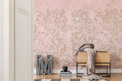 Chinoiserie Magnolia And Birds Wallpaper