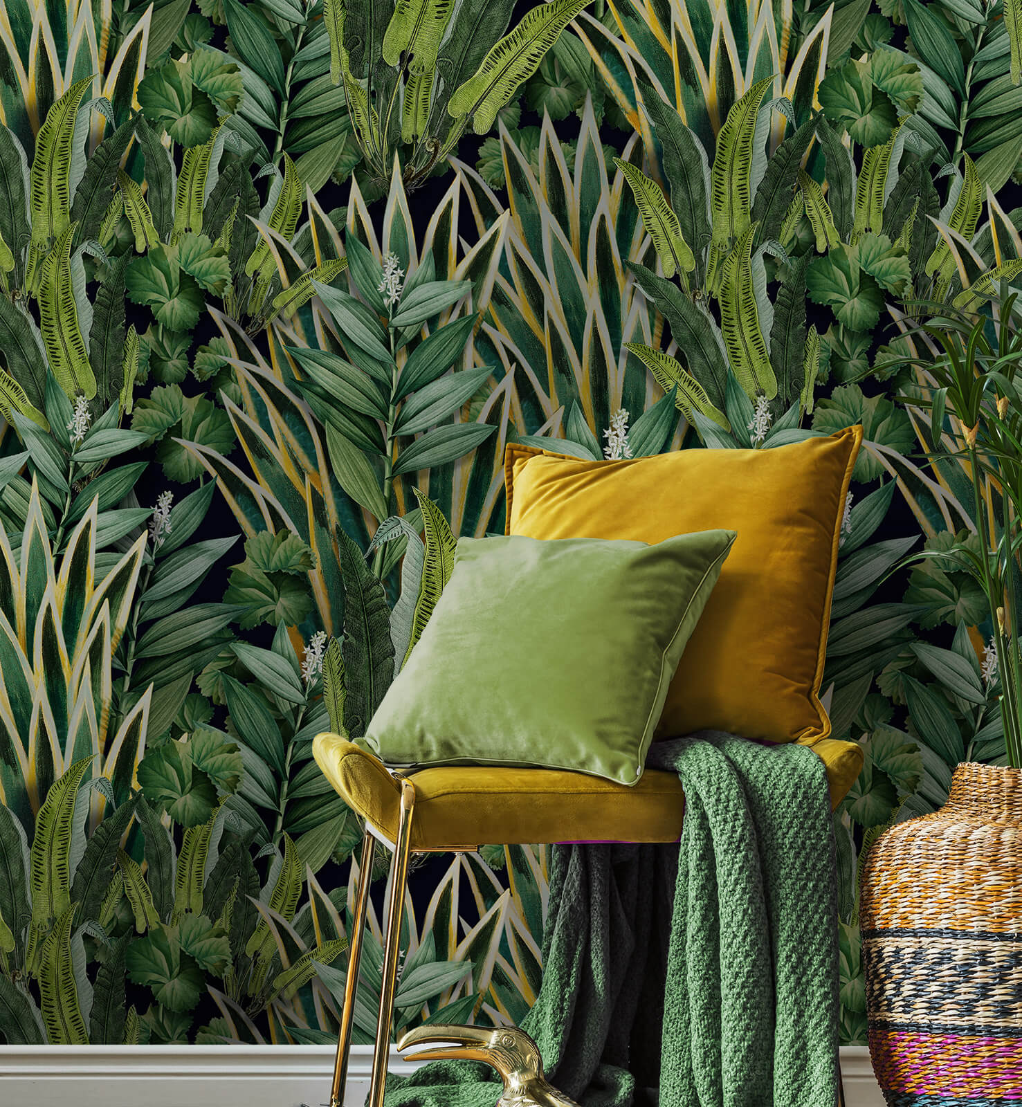 Retro Tropical Style Wallpaper