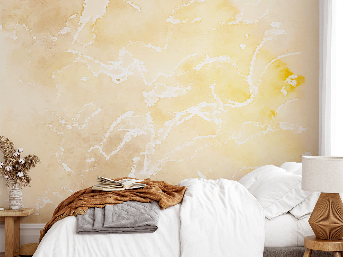 Abstract Yellow Watercolor Wallpaper