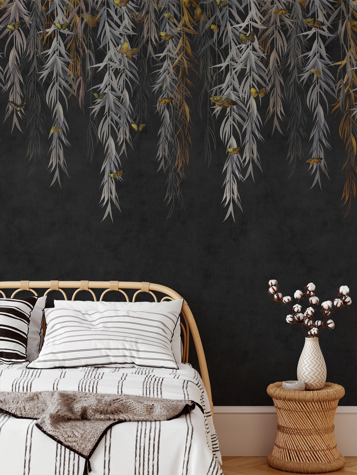 Willow Branche With Butterfly Wallpaper