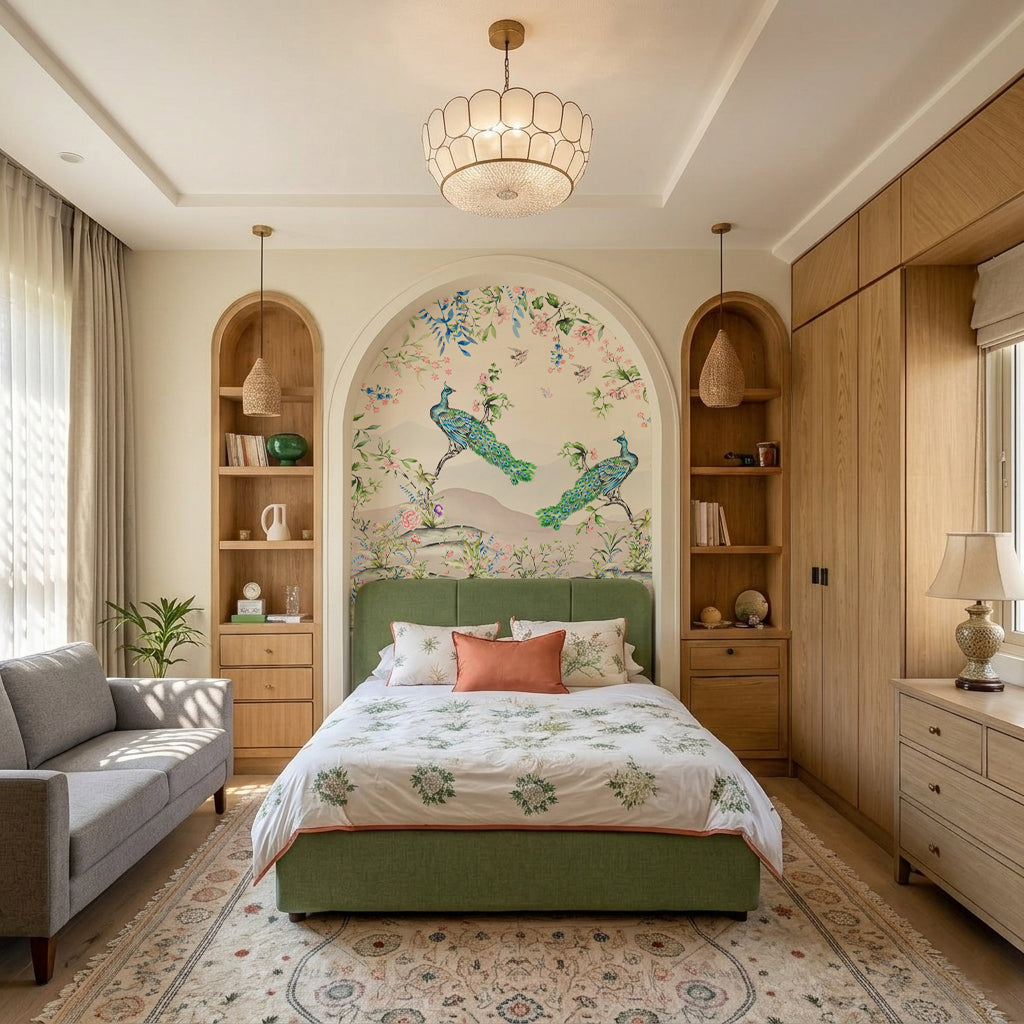 French Chinoiserie Watercolor Wallpaper