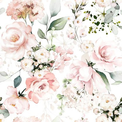 Watercolor Roses Flower - Walltrendz