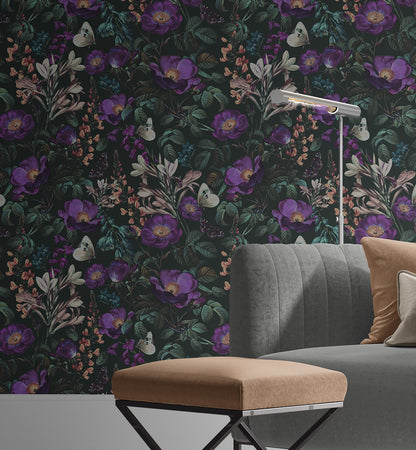 Sensational Dark Flowers Wallpaper