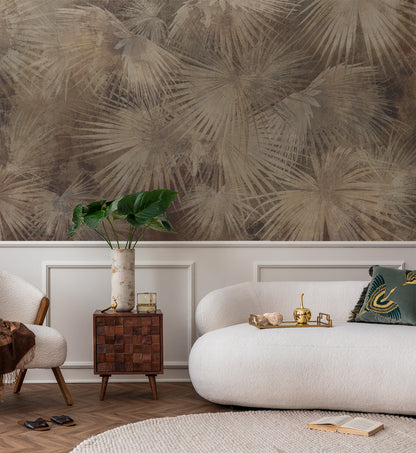 Hand Drawn Leave Mural Wallpaper