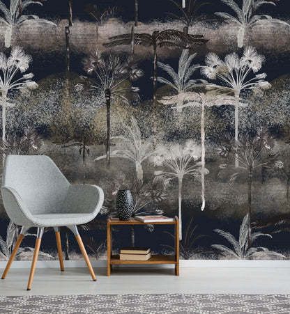 Tropical Midnight Palms wallpaper