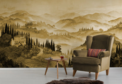 Retro Style Landscape Wallpaper