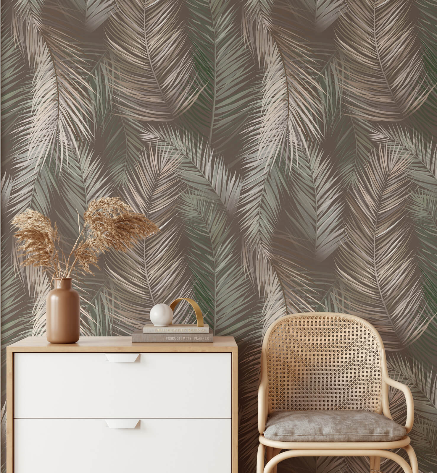 Waving Palms Seamless Pattern Wallpaper