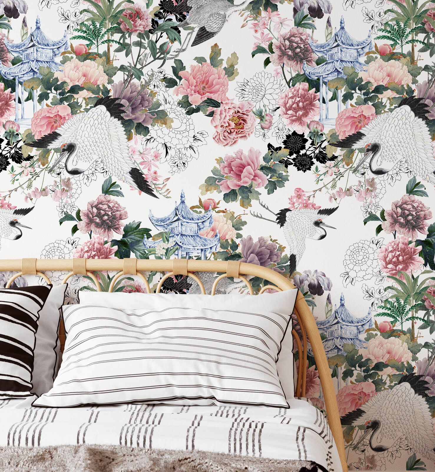 Chinoiseries Peonies Wallpaper