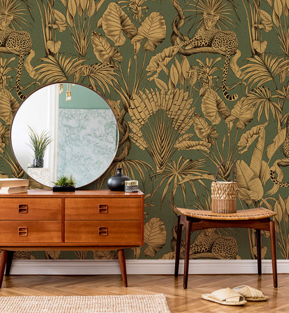 Tropical With Animal Palm Tree Wallpaper