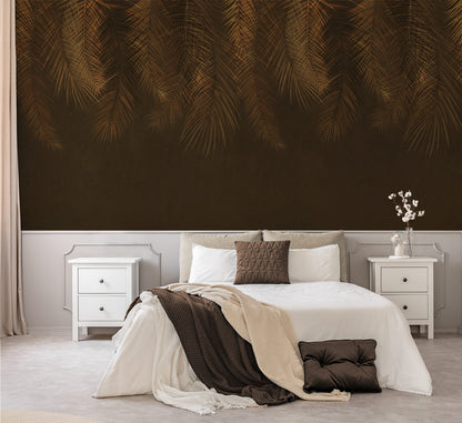 Hand Drawn Mural Leave Wallpaper