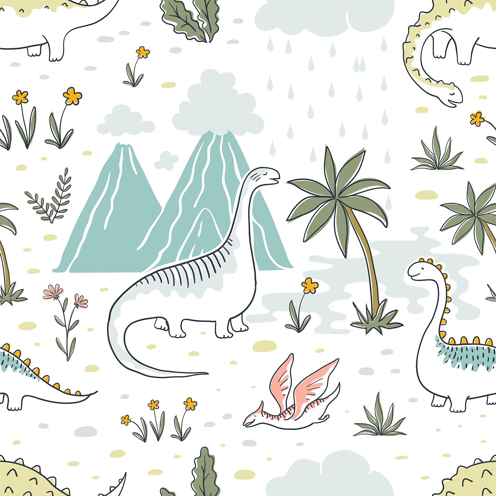 Doodle dinosaur Wallpaper