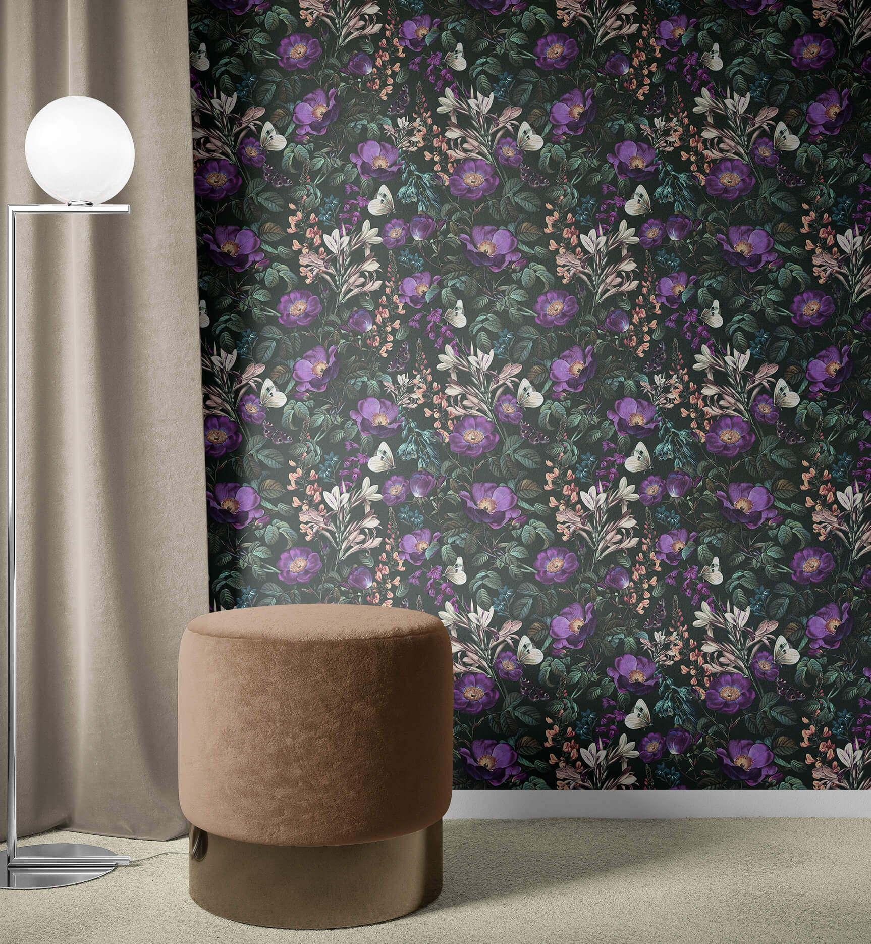 Sensational Dark Flowers Wallpaper