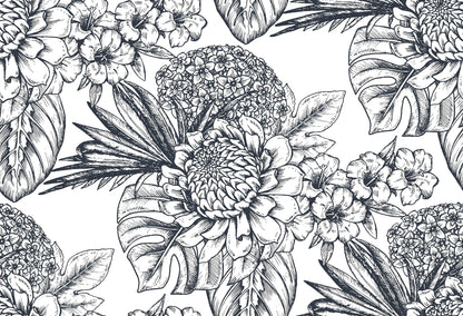 Flowers Sketched - Walltrendz