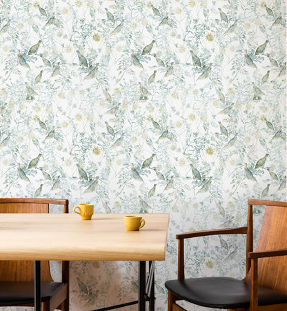 Playful Birds And Garden Wallpaper