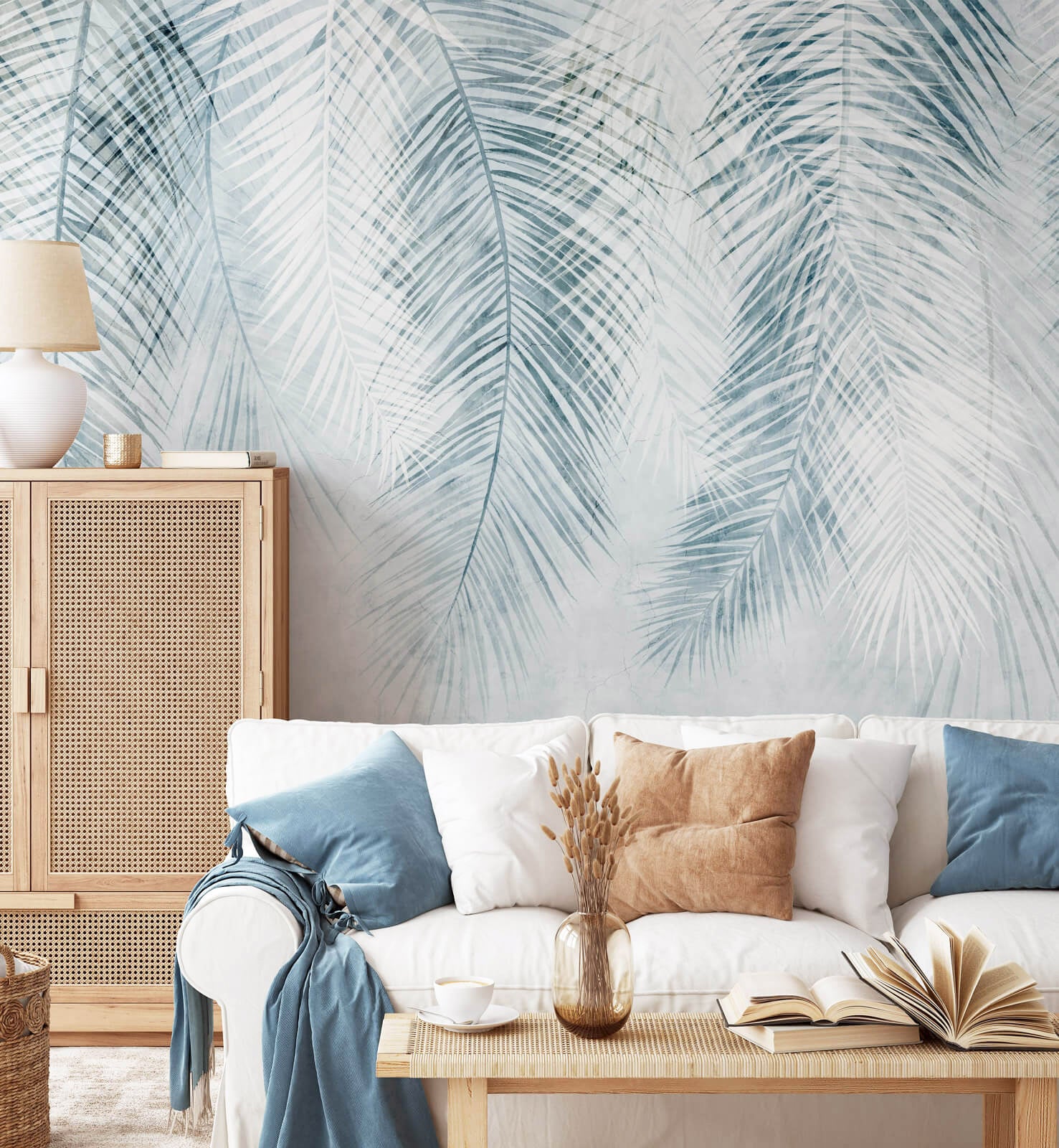 Hanging Palm Leaf Mural Wallpaper