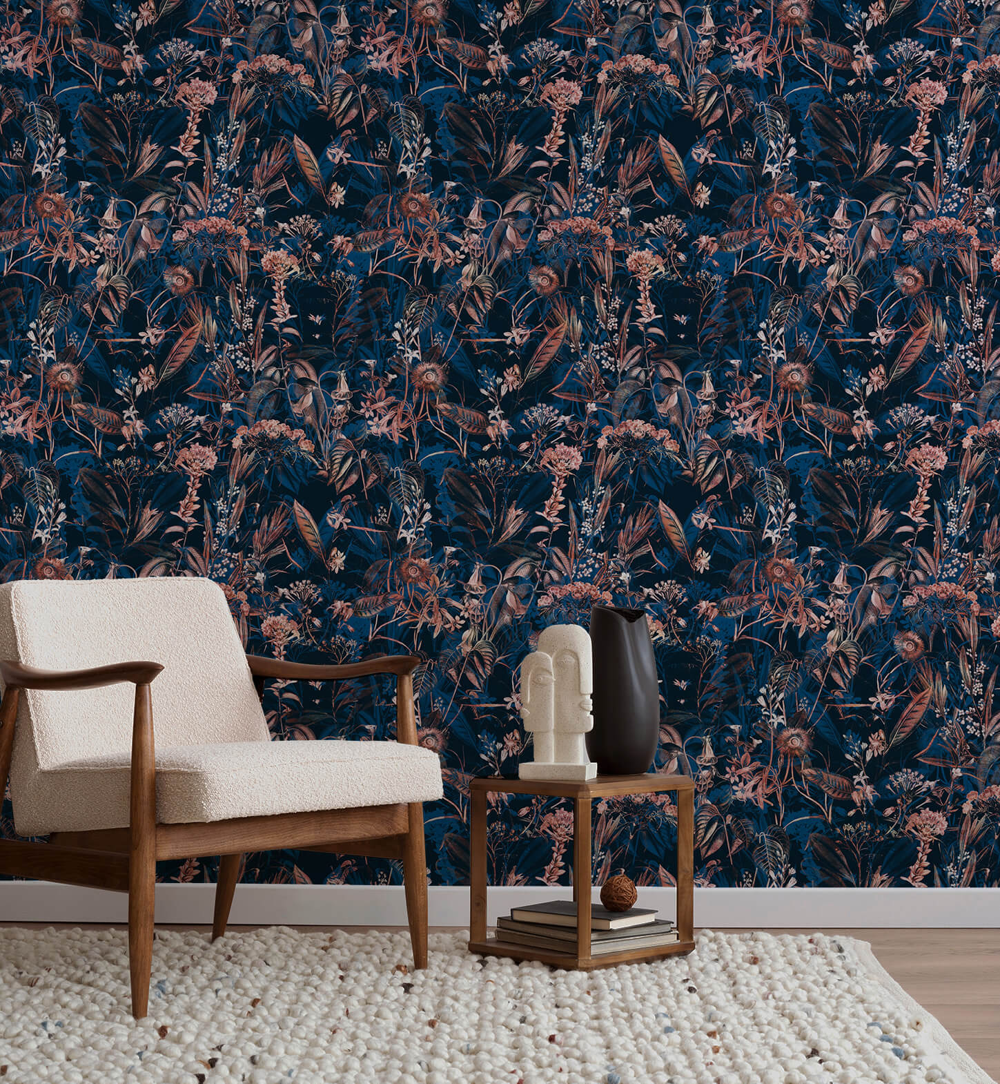 Dark Botanical Seamless Pattern Wallpaper