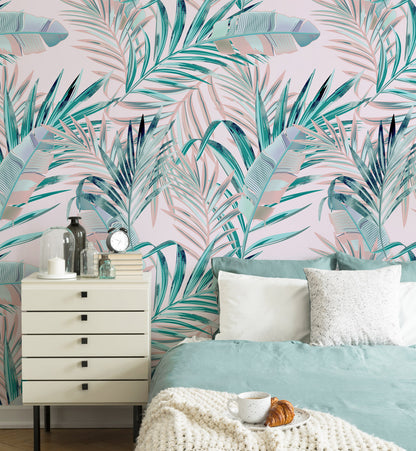 Modern Beautiful Palm Leaf Wallpaper