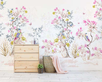Colorful Chinoiserie Mural Wallpaper