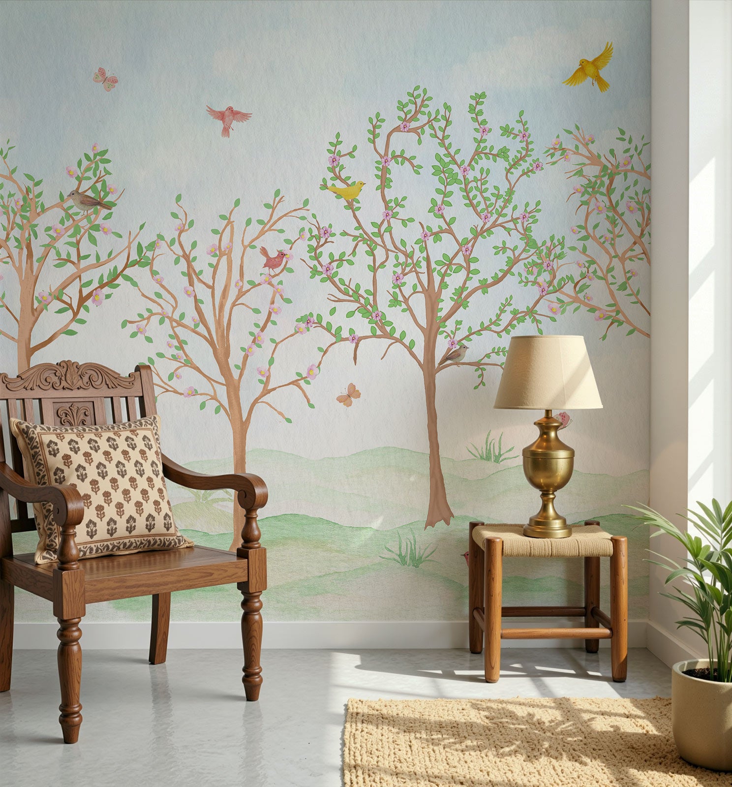 Blooming Vintage Garden Wallpaper