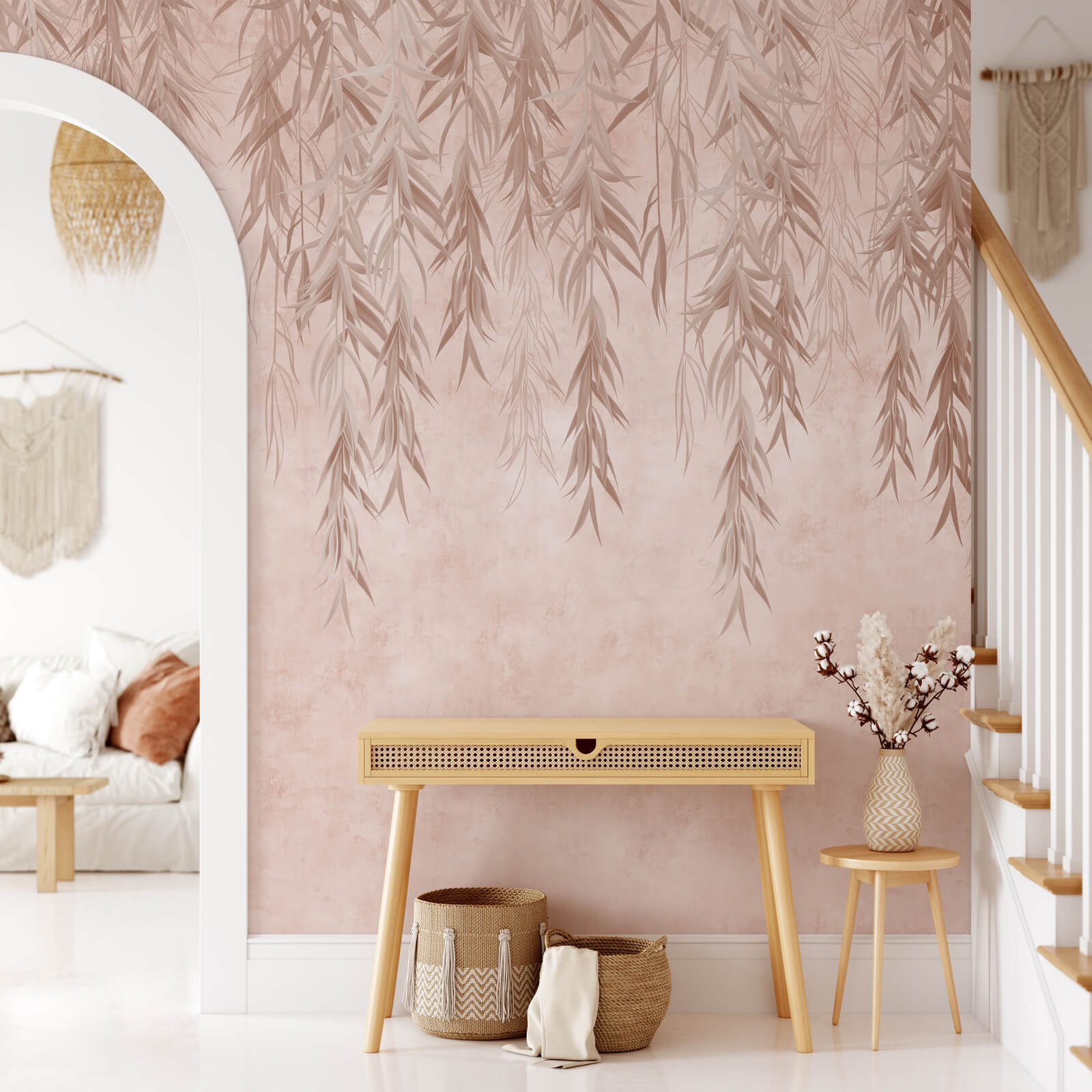 Willow Rain Branches Wallpaper