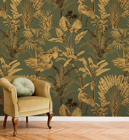 Tropical Crane Palm Tree Wallpaper