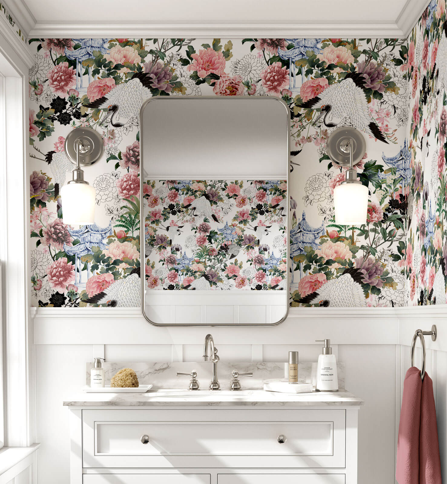 Chinoiseries Peonies Wallpaper