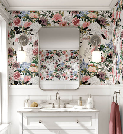 Chinoiseries Peonies Wallpaper