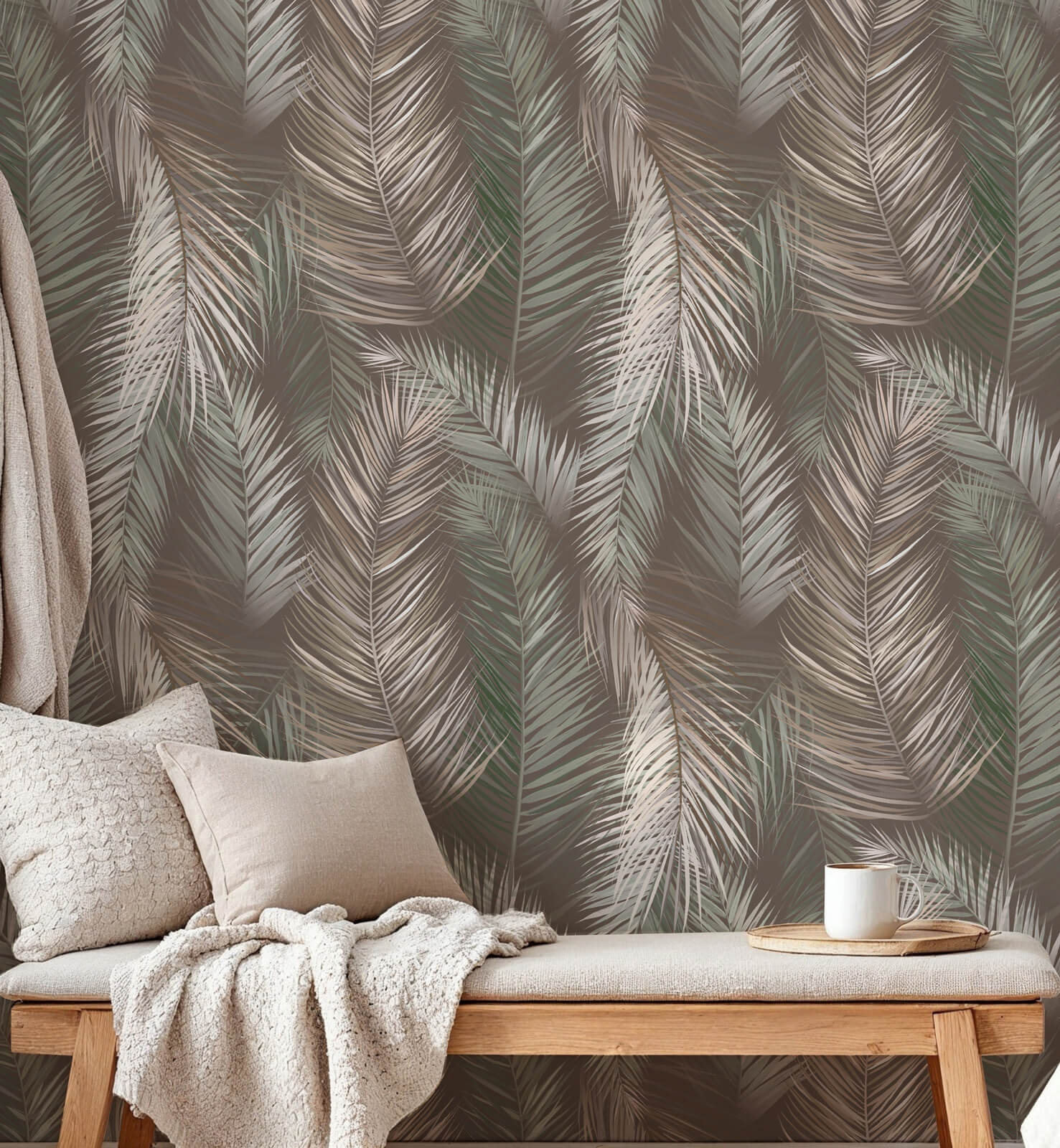 Waving Palms Seamless Pattern Wallpaper