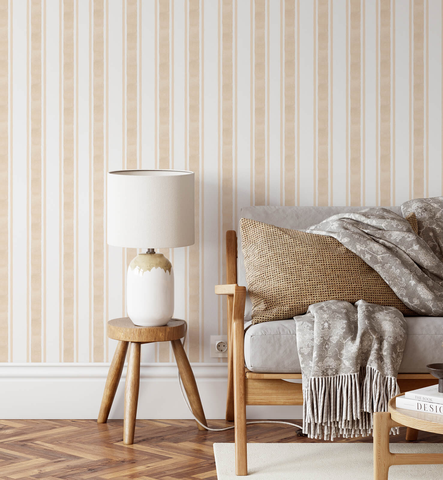 Watercolor Stripe Pattern Wallpaper