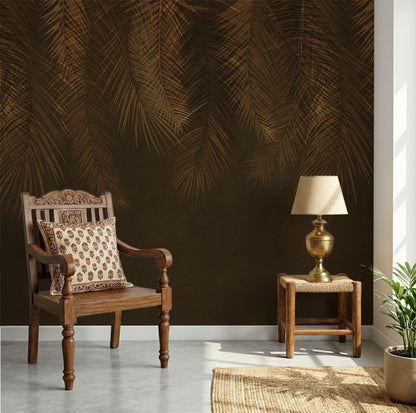 Hand Drawn Mural Leave Wallpaper