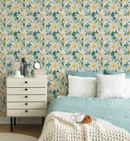 Watercolor Cute Daisy Flower Wallpaper