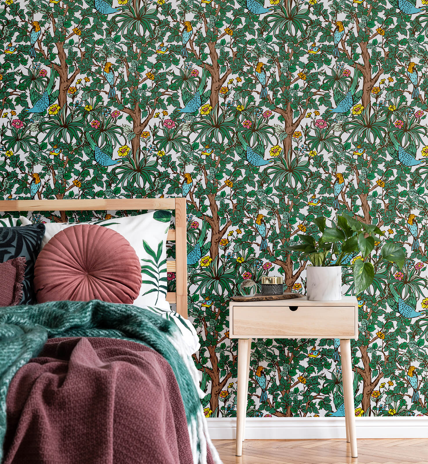Bird Garden Decorative Wallpaper