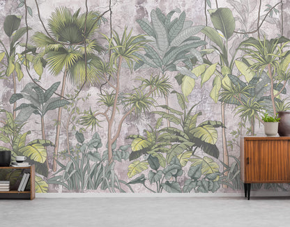 Tropical Large Mural Modern Wallpaper