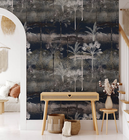 Tropical Midnight Palms wallpaper