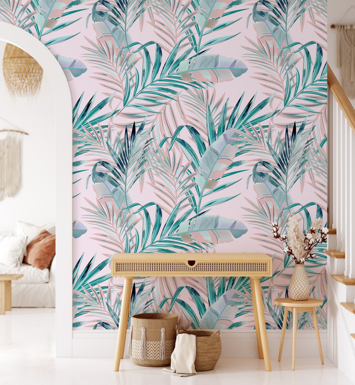 Modern Beautiful Palm Leaf Wallpaper