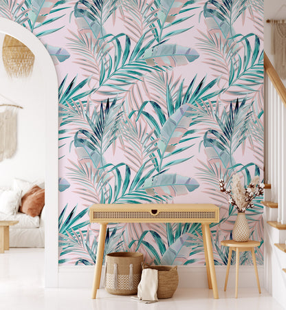 Modern Beautiful Palm Leaf Wallpaper
