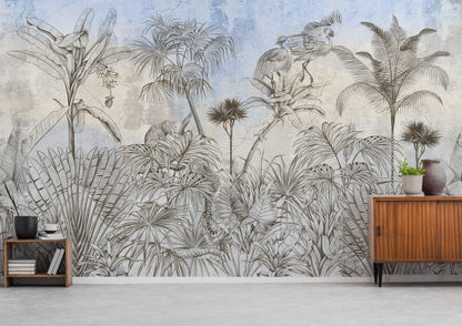 Fresco Tropical Leave Wallpaper