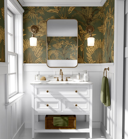 Tropical Crane Palm Tree Wallpaper