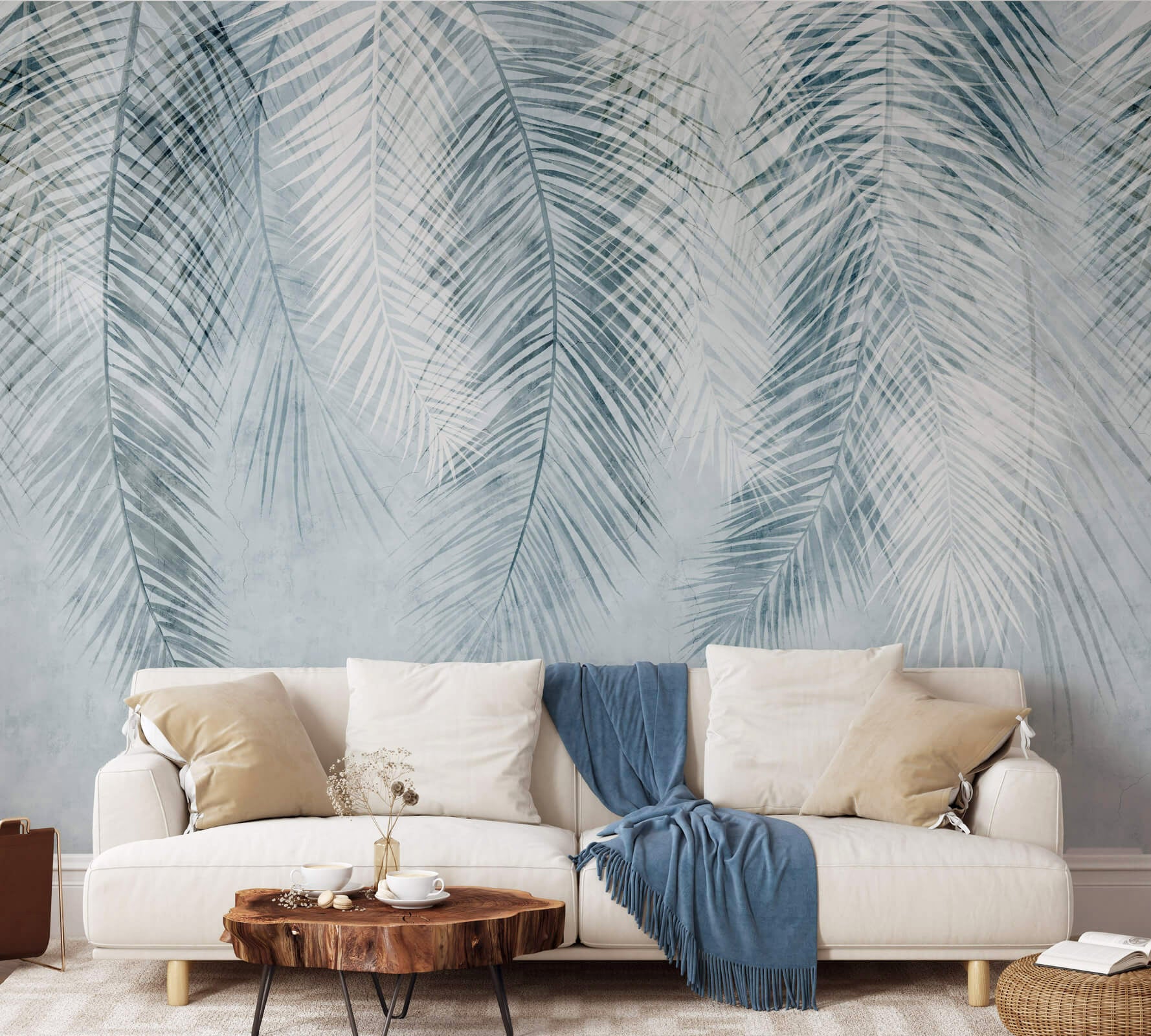 Hanging Palm Leaf Mural Wallpaper