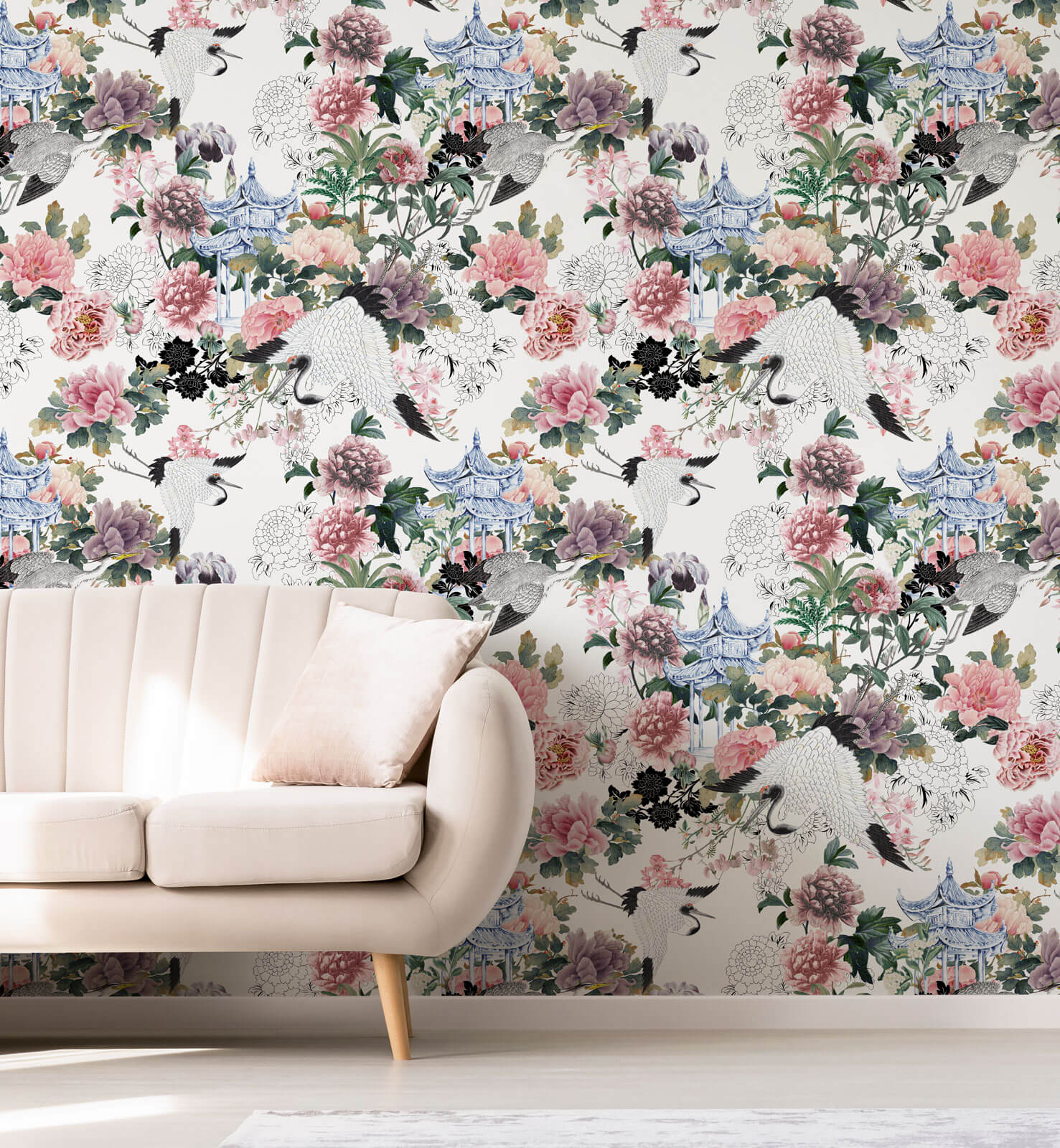Chinoiseries Peonies Wallpaper