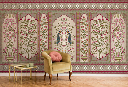 Indian Madhuban Jharoka Floral Wallpaper