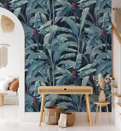 Tropical Large Banana Leaves Wallpaper