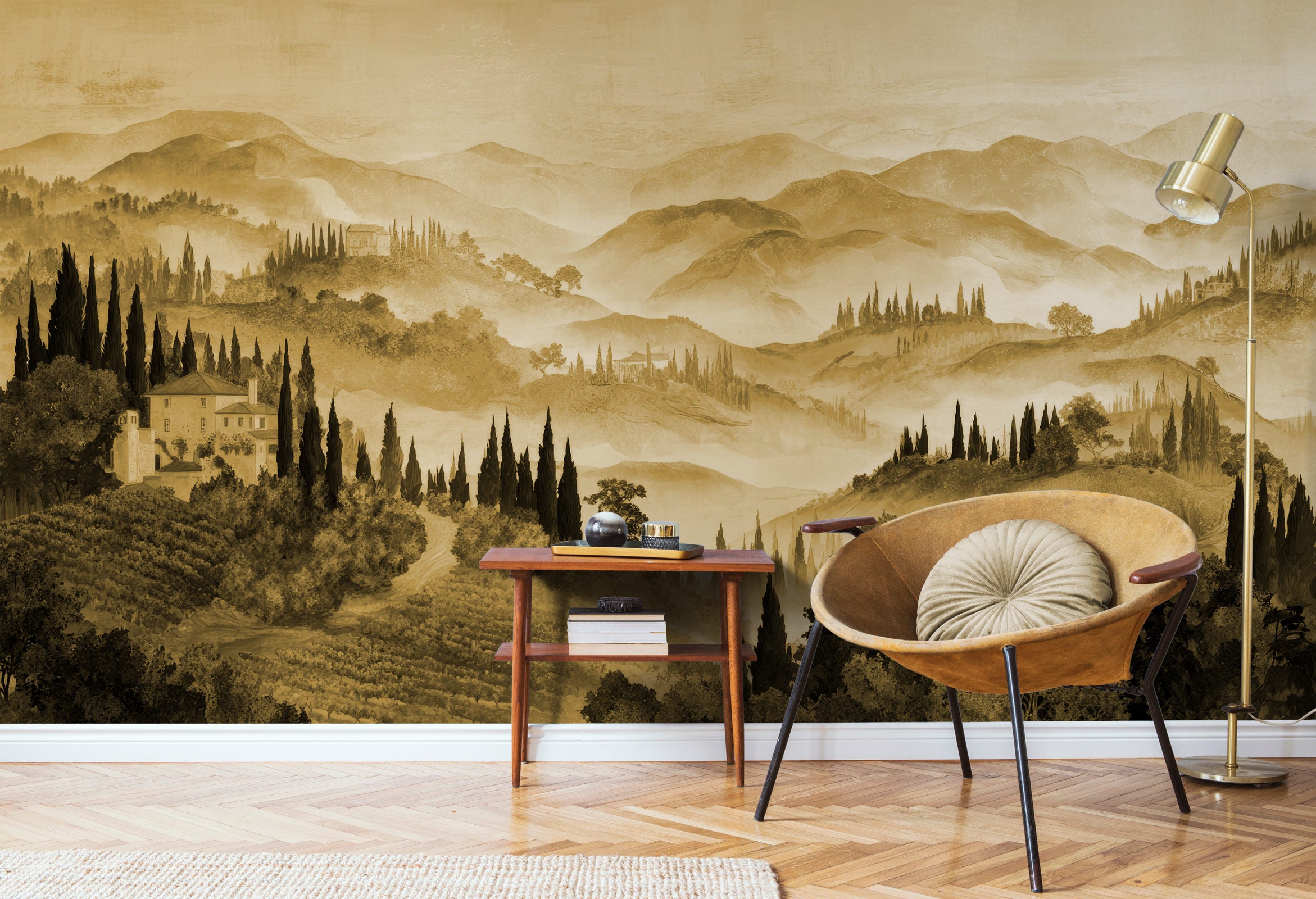 Retro Style Landscape Wallpaper