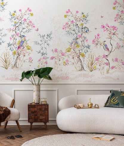 Colorful Chinoiserie Mural Wallpaper