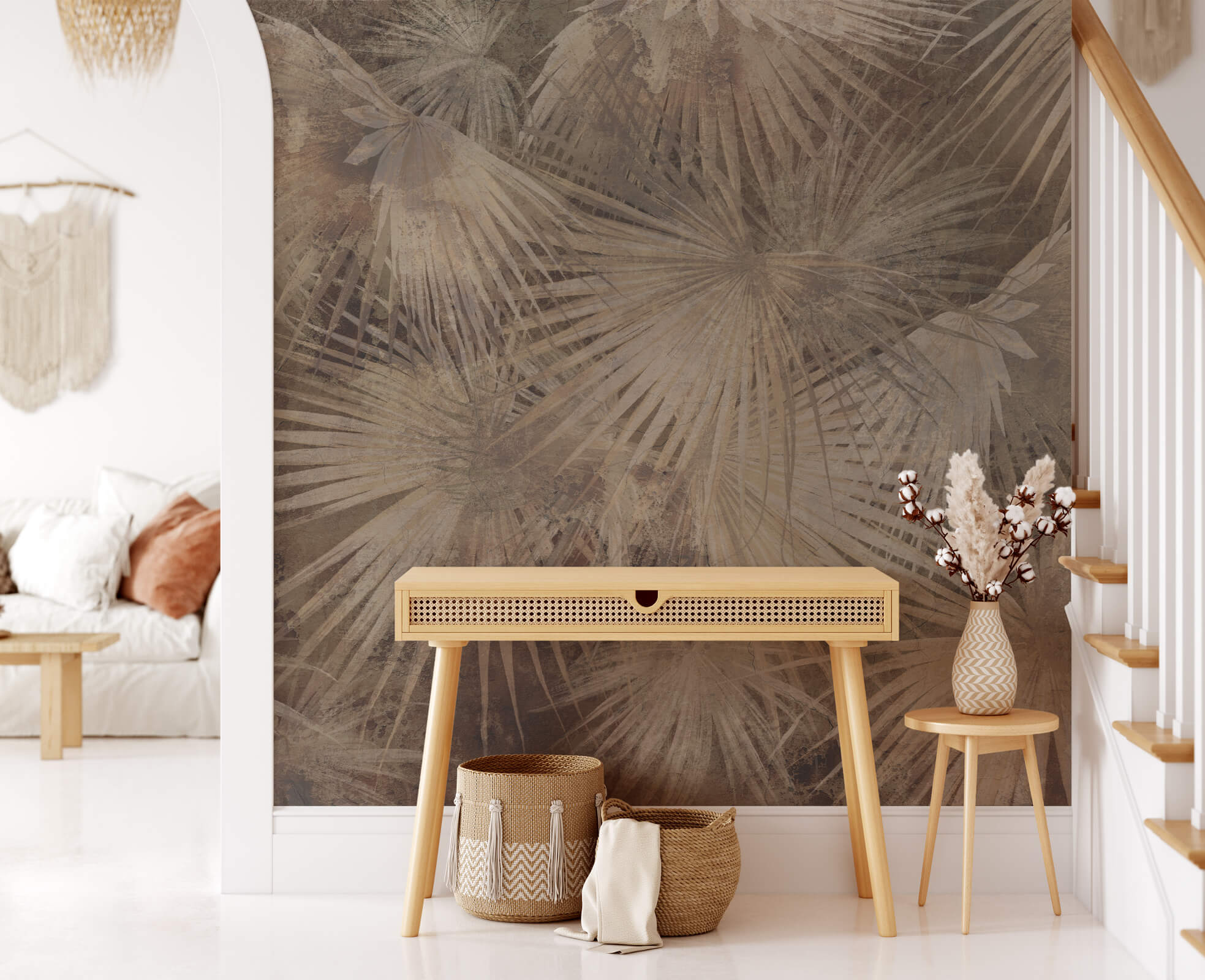 Hand Drawn Leave Mural Wallpaper
