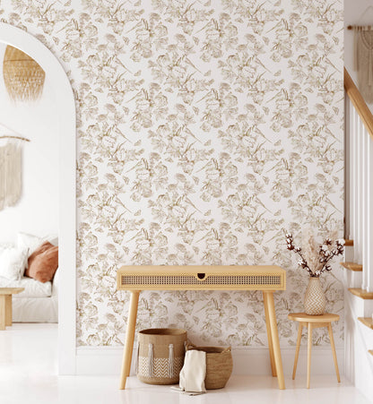 Chinoiserie Bird Watercolor Wallpaper