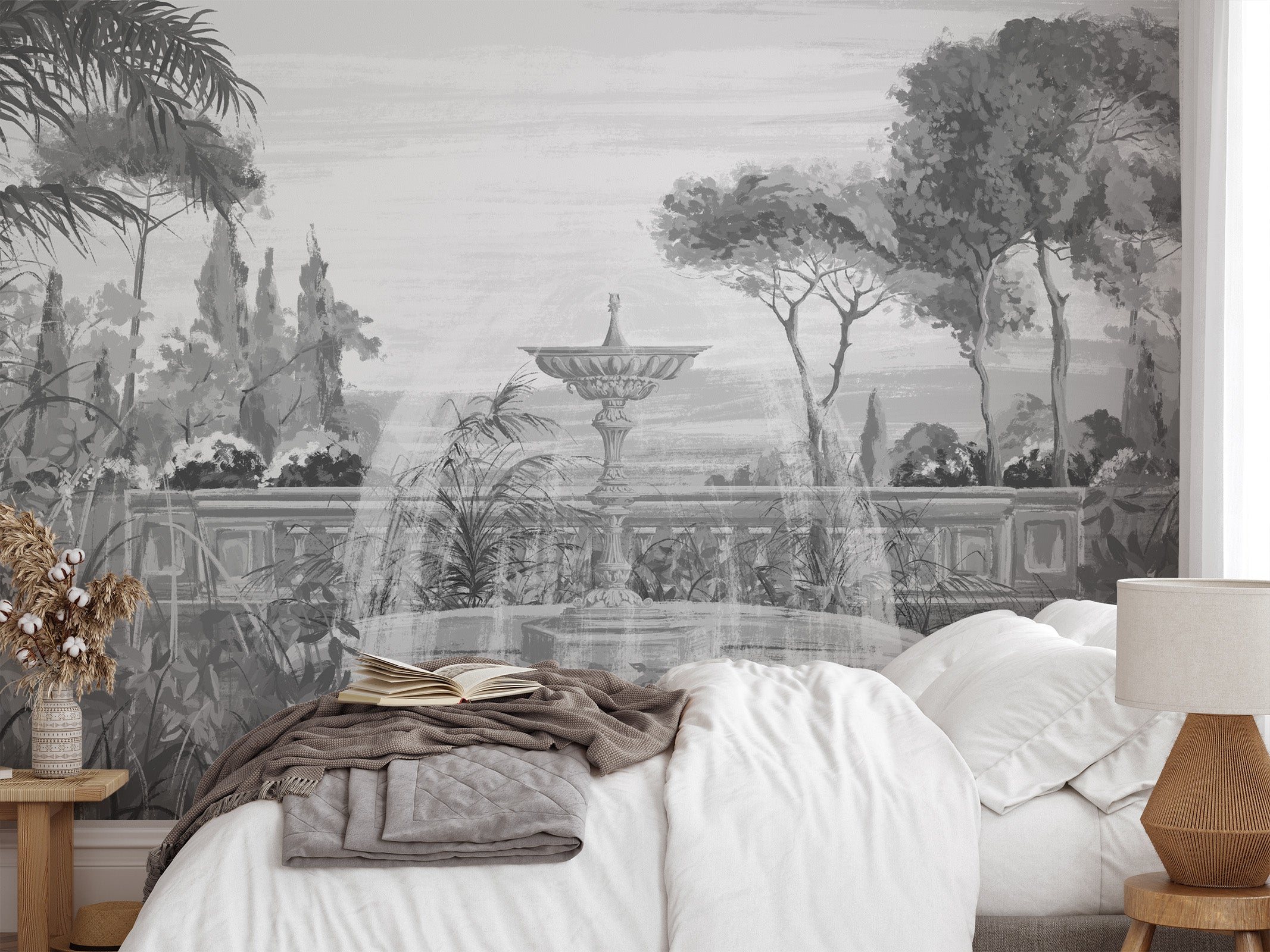 Vintage Style Tropical Mural Wallpaper