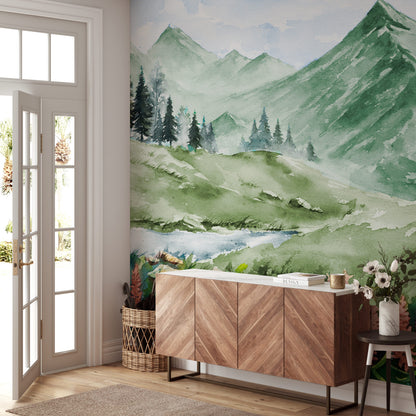 Beautiful Watercolour Nature Landscape Wallpaper