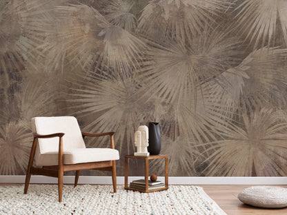 Hand Drawn Leave Mural Wallpaper